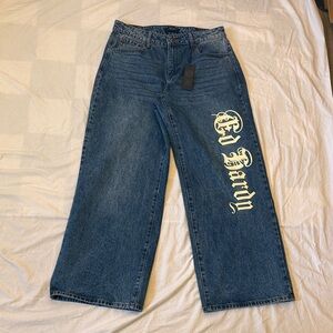 Ed Hardy Denim Jeans with White Logo
